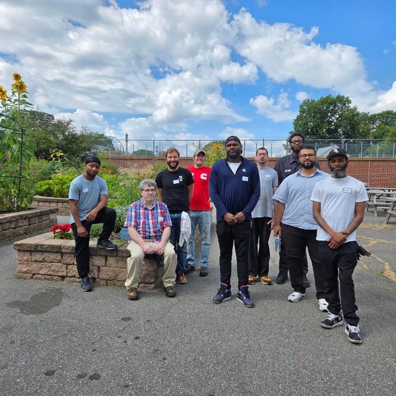 Volunteers from Cummins Inc. in Hands On Hartford's Community Garden